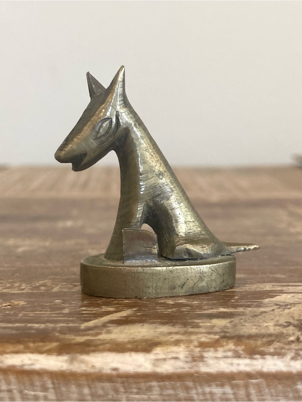 Metal Dog Place-card Holder Figurine Sculpture 1 5/8” Tall China